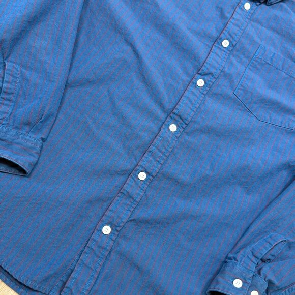 Patagonia Mens Long Sleeved Bluffside Shirt Blue Red Striped Organic Cotton Larg - Picture 4 of 11